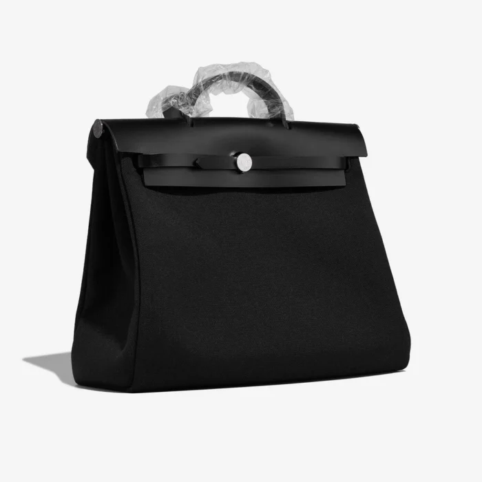 Best Replica Hermès Herbag 39 Toile/Vache Hunter Black PHW - Replica Handbags - Image 5