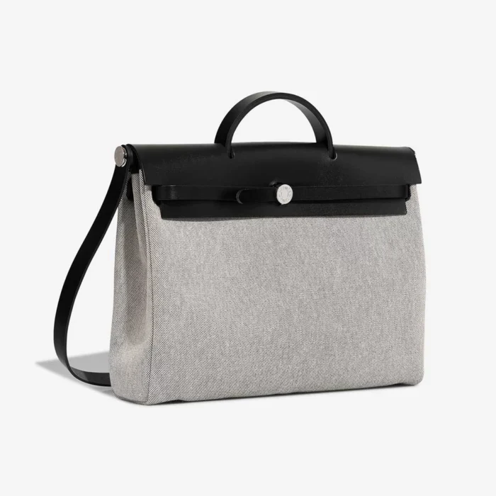 Best Replica Hermès Herbag 39 Toile/Vache Hunter Ecru/Black PHW - Replica Handbags - Image 4