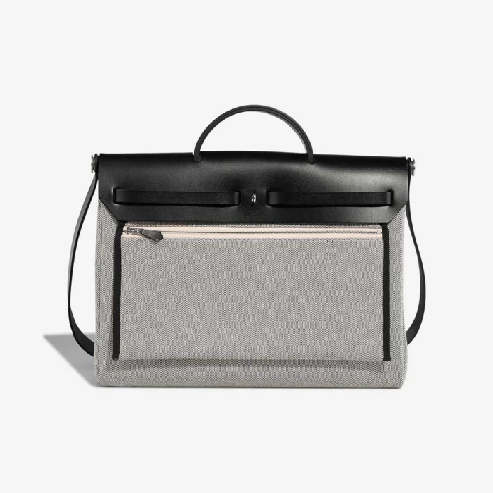 Best Replica Hermès Herbag 39 Toile/Vache Hunter Ecru/Black PHW - Replica Handbags - Image 2