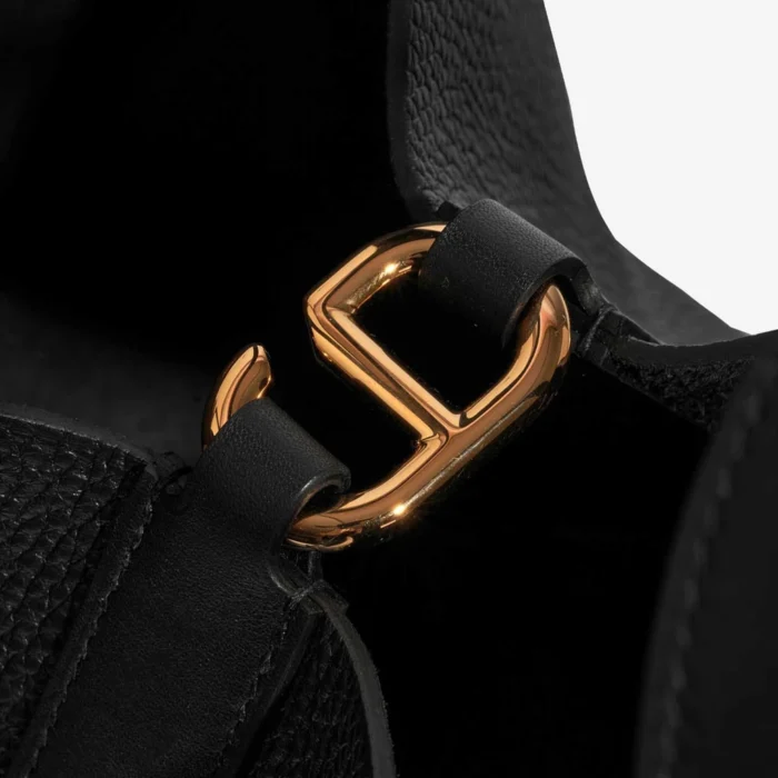 Best Replica Hermès In The Loop 23 Taurillon Clemence/Swift Black GHW - Replica Handbags - Image 5