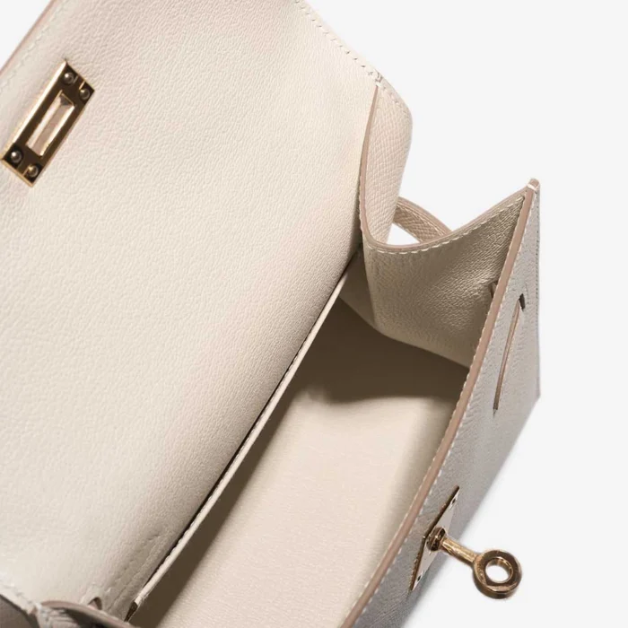 Best Replica Hermès Kelly 20 Mini en Desordre Epsom Craie GHW - Replica Handbags - Image 5