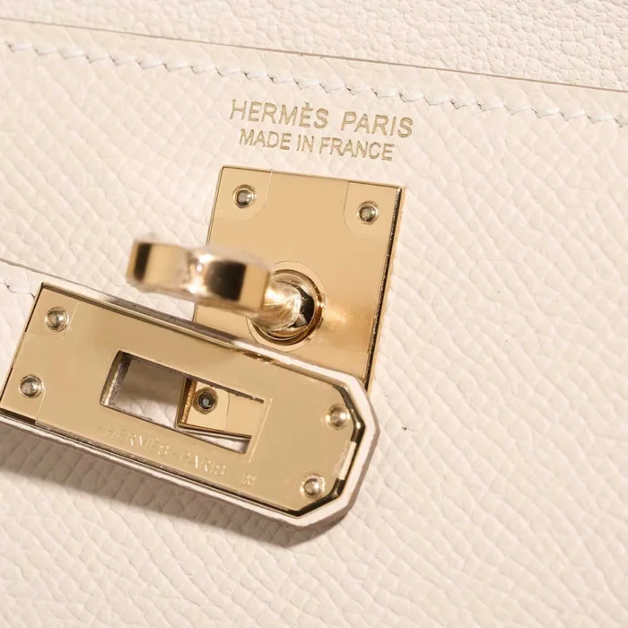 Best Replica Hermès Kelly 20 Mini en Desordre Epsom Craie GHW - Replica Handbags - Image 6