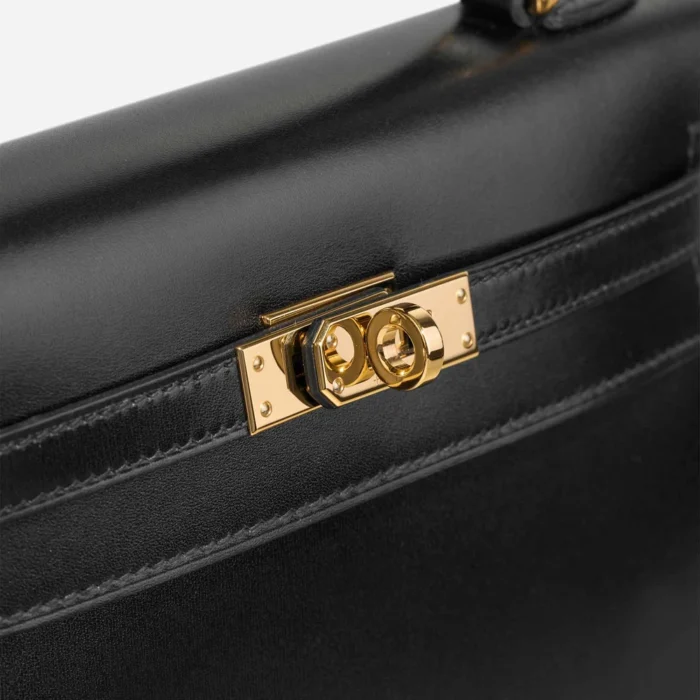 Best Replica Hermès Kelly 25 Box Black GHW - Replica Handbags - Image 7
