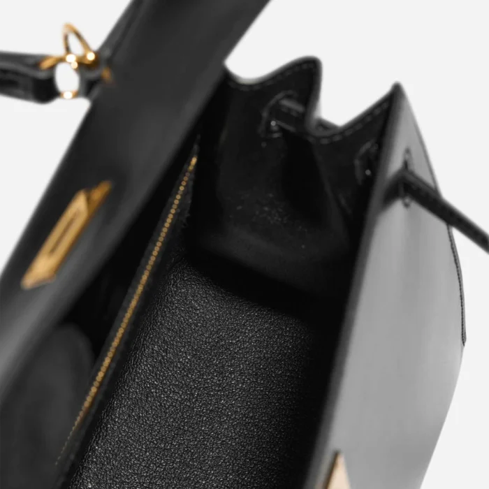 Best Replica Hermès Kelly 25 Box Black GHW - Replica Handbags - Image 5