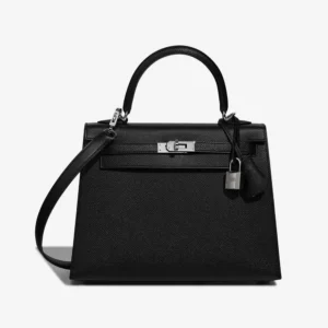 Best Replica Hermès Kelly 25 Epsom Black PHW - Replica Handbags