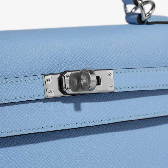 Best Replica Hermès Kelly 25 Epsom Bleu Celeste PHW - Replica Handbags - Image 7