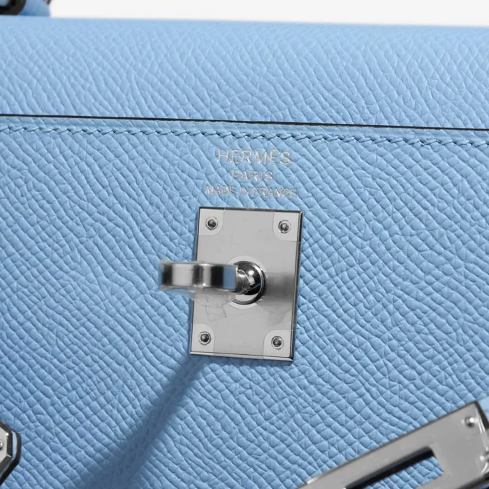 Best Replica Hermès Kelly 25 Epsom Bleu Celeste PHW - Replica Handbags - Image 6