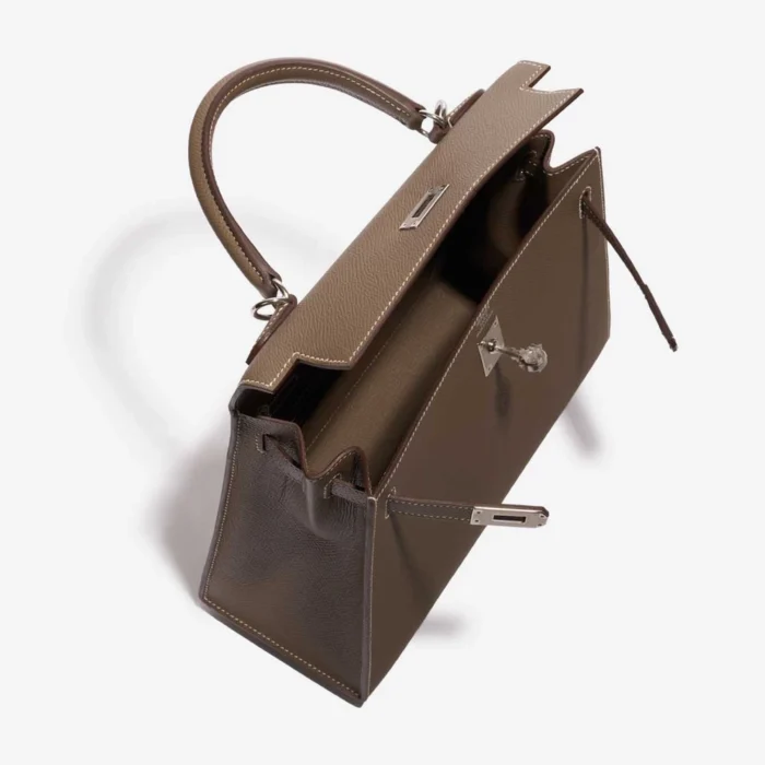 Best Replica Hermès Kelly 25 Epsom Etoupe PHW - Replica Handbags - Image 5