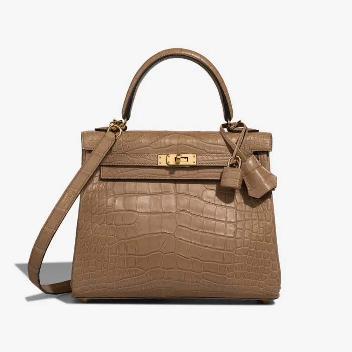 Best Replica Hermès Kelly 25 Matte Alligator Chai GHW - Replica Handbags