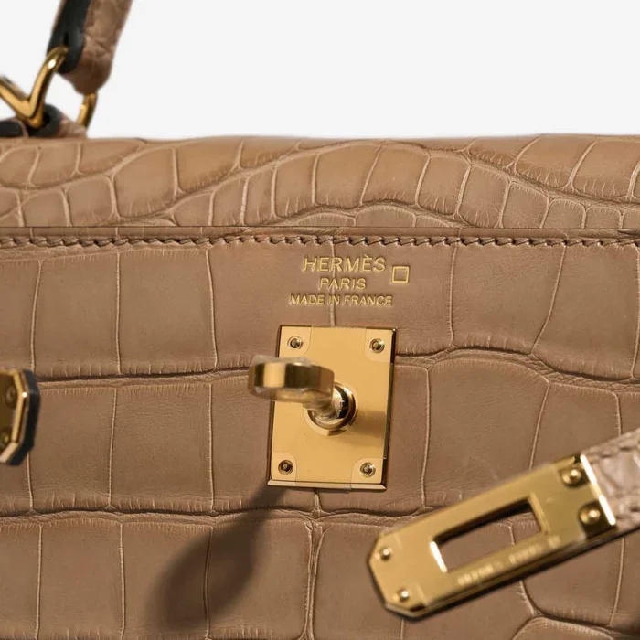 Best Replica Hermès Kelly 25 Matte Alligator Chai GHW - Replica Handbags - Image 5