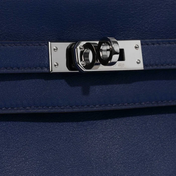 Best Replica Hermès Kelly 25 Swift Blue Saphir PHW - Replica Handbags - Image 7