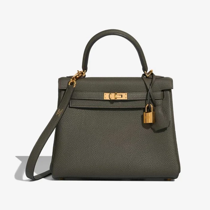 Best Replica Hermès Kelly 25 Togo Vert de Gris GHW - Replica Handbags