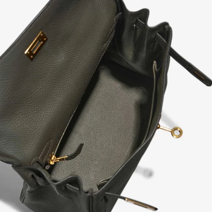 Best Replica Hermès Kelly 25 Togo Vert de Gris GHW - Replica Handbags - Image 5