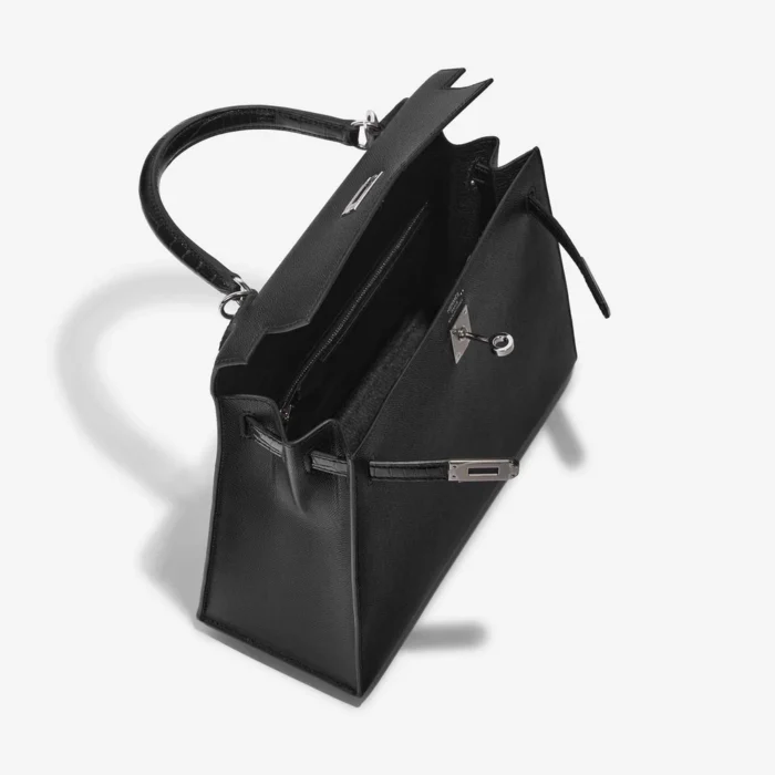 Best Replica Hermès Kelly 25 Touch Veau Madame/Niloticus Crocodile Black PHW - Replica Handbags - Image 5