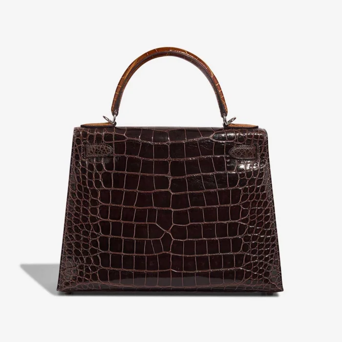 Best Replica Hermès Kelly 28 Alligator Mississippiensis Macassar/ebene/Miel/Rose Extrême PHW - Replica Handbags - Image 2
