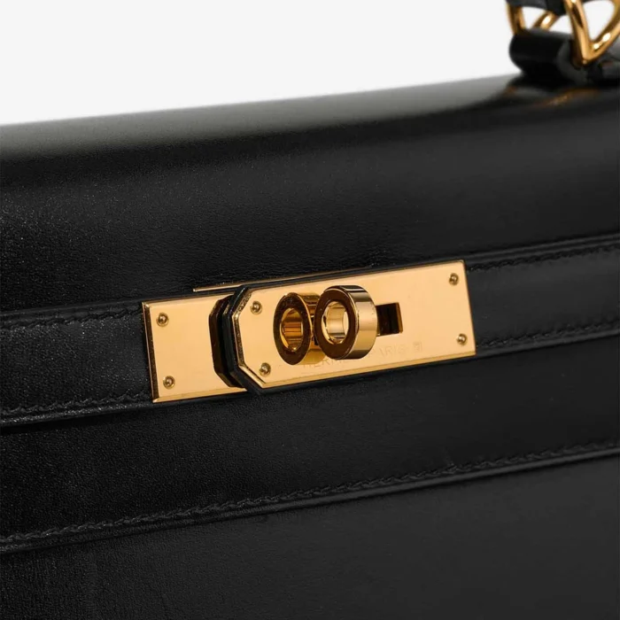 Best Replica Hermès Kelly 28 Box Black GHW - Replica Handbags - Image 7