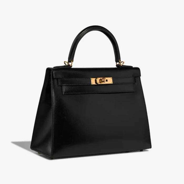 Best Replica Hermès Kelly 28 Box Black GHW - Replica Handbags - Image 4