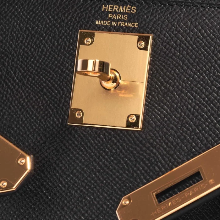 Best Replica Hermès Kelly 28 Epsom Black GHW - Replica Handbags - Image 6