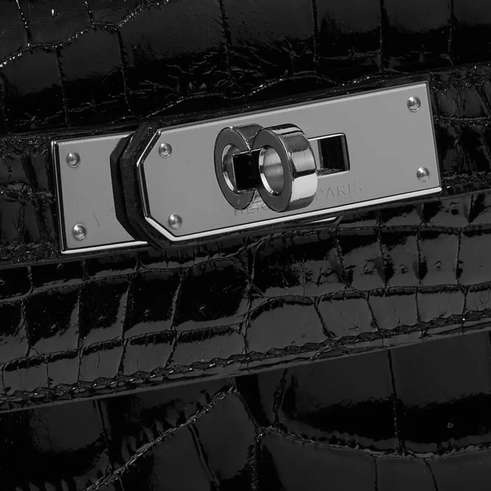 Best Replica Hermès Kelly 28 Niloticus Crocodile Black PHW - Replica Handbags - Image 7