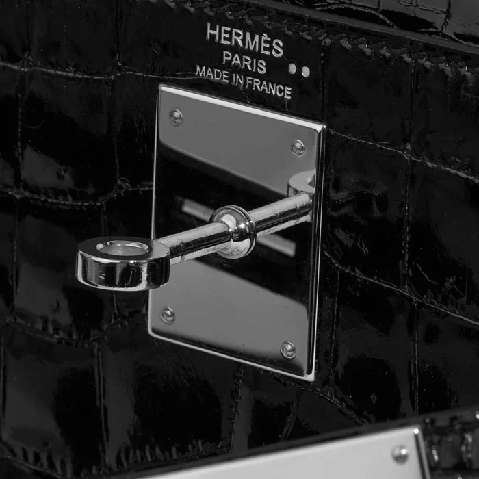 Best Replica Hermès Kelly 28 Niloticus Crocodile Black PHW - Replica Handbags - Image 6