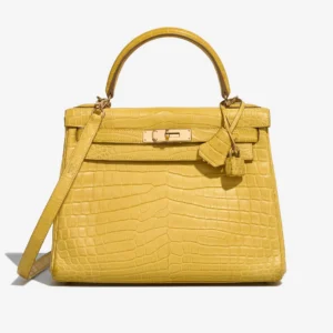 Best Replica Hermès Kelly 28 Niloticus Crocodile Jaune Mimosa GHW - Replica Handbags