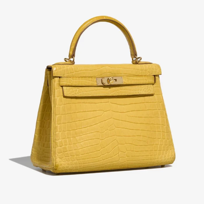 Best Replica Hermès Kelly 28 Niloticus Crocodile Jaune Mimosa GHW - Replica Handbags - Image 4