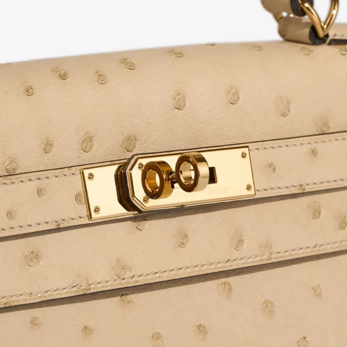 Best Replica Hermès Kelly 28 Ostrich Parchemin GHW - Replica Handbags - Image 7