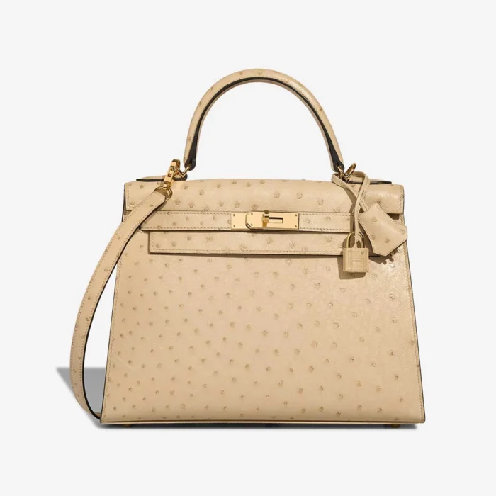Best Replica Hermès Kelly 28 Ostrich Parchemin GHW - Replica Handbags