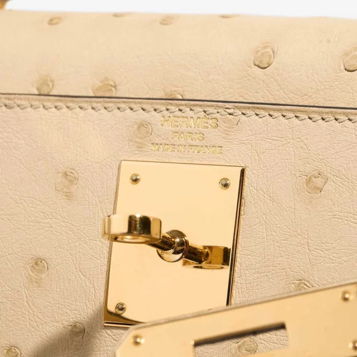 Best Replica Hermès Kelly 28 Ostrich Parchemin GHW - Replica Handbags - Image 6