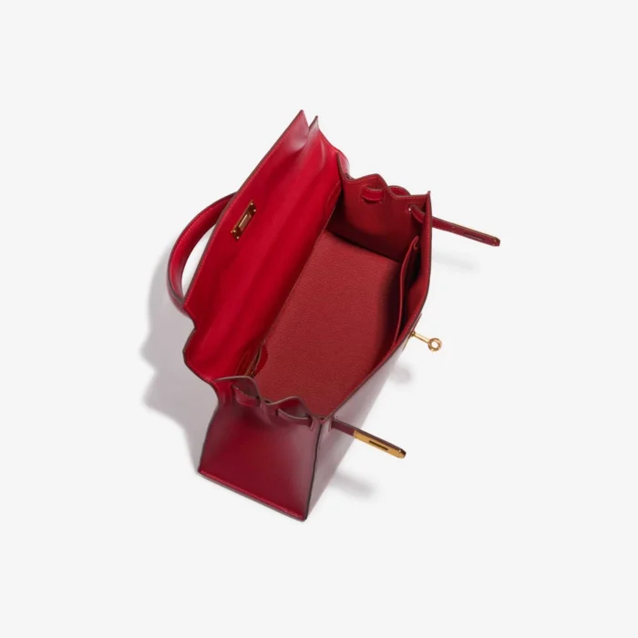 Best Replica Hermès Kelly 28 Tadelakt Rouge Vif GHW - Replica Handbags - Image 5