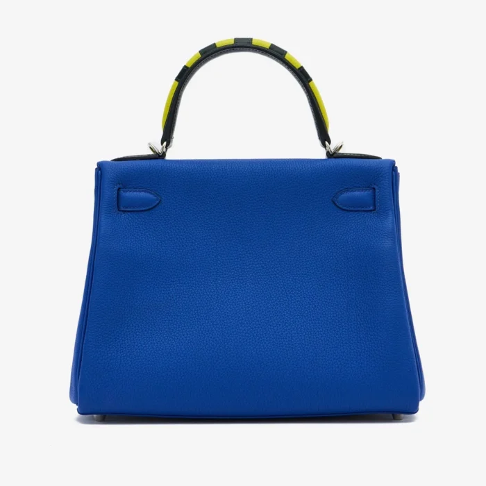 Best Replica Hermès Kelly 28 Togo Au Trot Bleu Electrique/Indigo/Lime/Vert Fonce PHW - DLF - Image 2