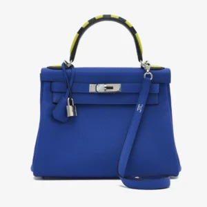 Best Replica Hermès Kelly 28 Togo Au Trot Bleu Electrique/Indigo/Lime/Vert Fonce PHW - DLF