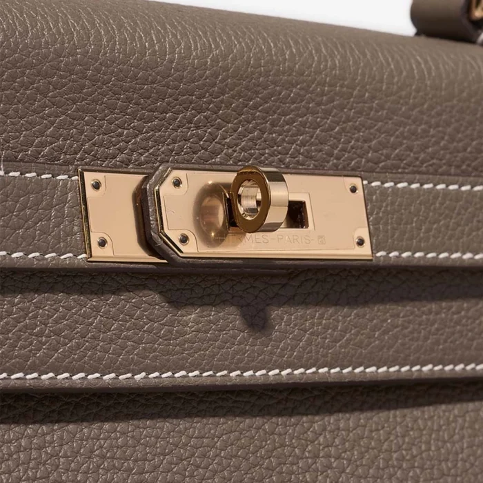 Best Replica Hermès Kelly 28 Togo Etoupe GHW - Replica Handbags - Image 7
