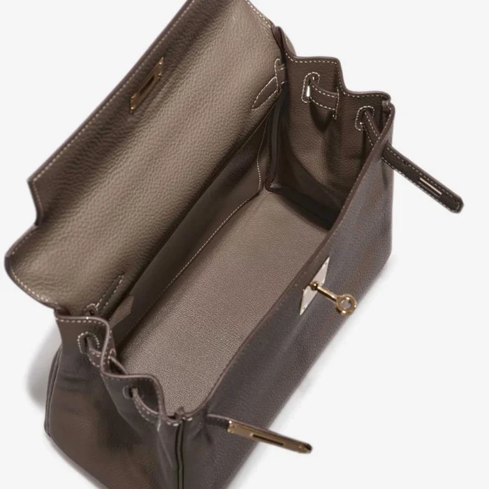 Best Replica Hermès Kelly 28 Togo Etoupe GHW - Replica Handbags - Image 5