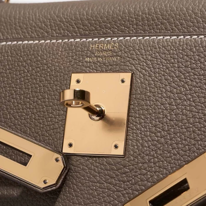 Best Replica Hermès Kelly 28 Togo Etoupe GHW - Replica Handbags - Image 6
