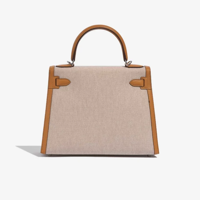 Best Replica Hermès Kelly 28 Toile H/Swift Sesame/Ecru/Beige PHW - Replica Handbags - Image 2