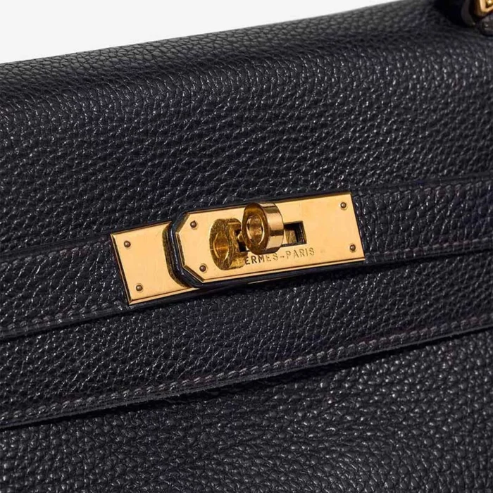 Best Replica Hermès Kelly 32 Ardennes Bleu Marine GHW - Replica Handbags - Image 7