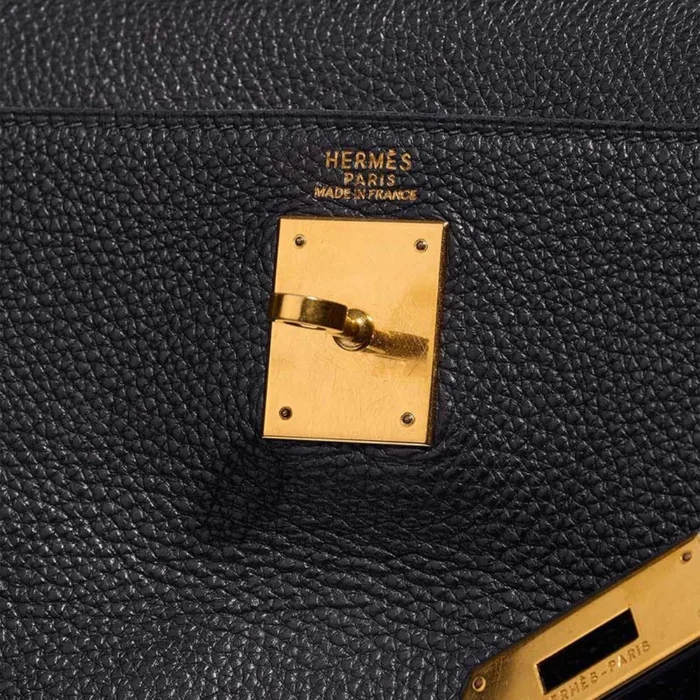 Best Replica Hermès Kelly 32 Ardennes Bleu Marine GHW - Replica Handbags - Image 6