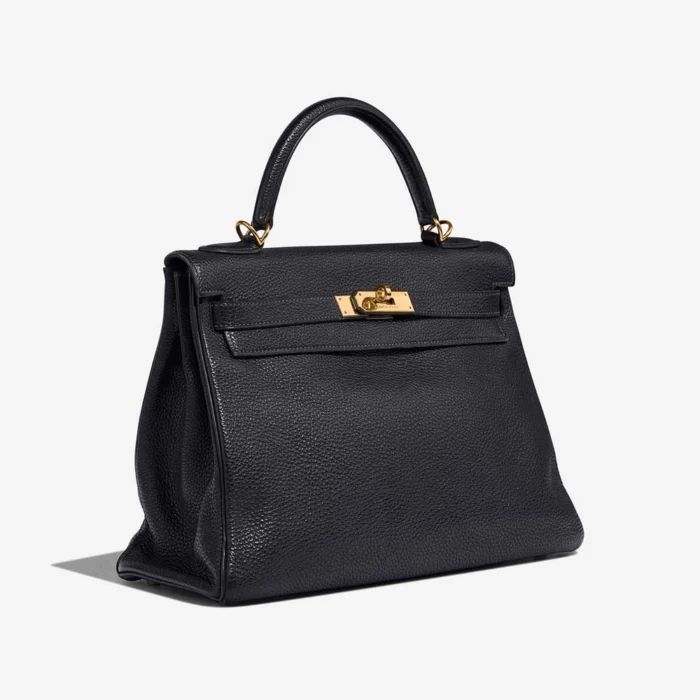 Best Replica Hermès Kelly 32 Ardennes Bleu Marine GHW - Replica Handbags - Image 4
