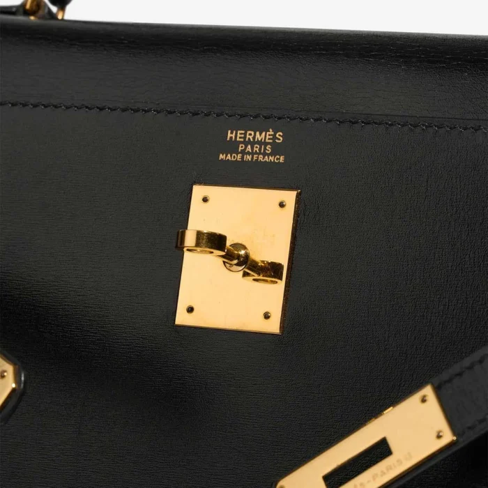 Best Replica Hermès Kelly 32 Box Black GHW - Replica Handbags - Image 6