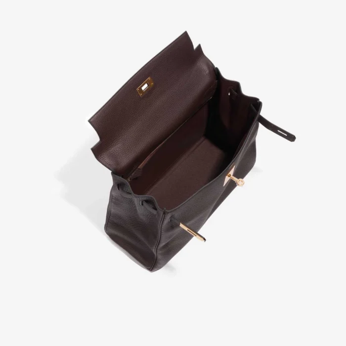 Best Replica Hermès Kelly 32 Clemence Rouge Sellier GHW - Replica Handbags - Image 5