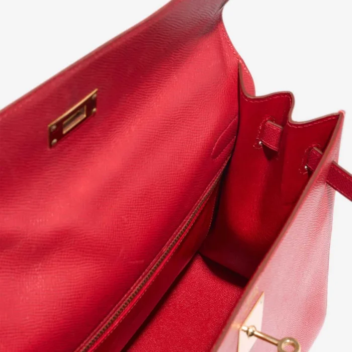 Best Replica Hermès Kelly 32 Courchevel Rouge Casaque GHW - Replica Handbags - Image 5