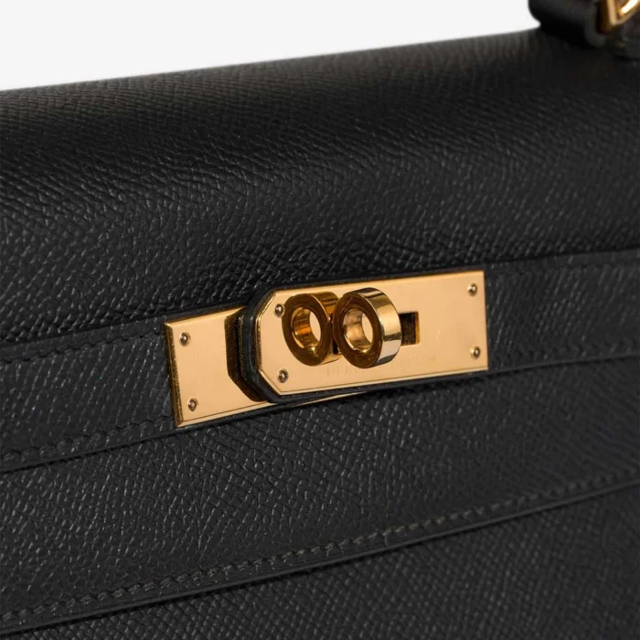 Best Replica Hermès Kelly 32 Epsom Black GHW - Replica Handbags - Image 7