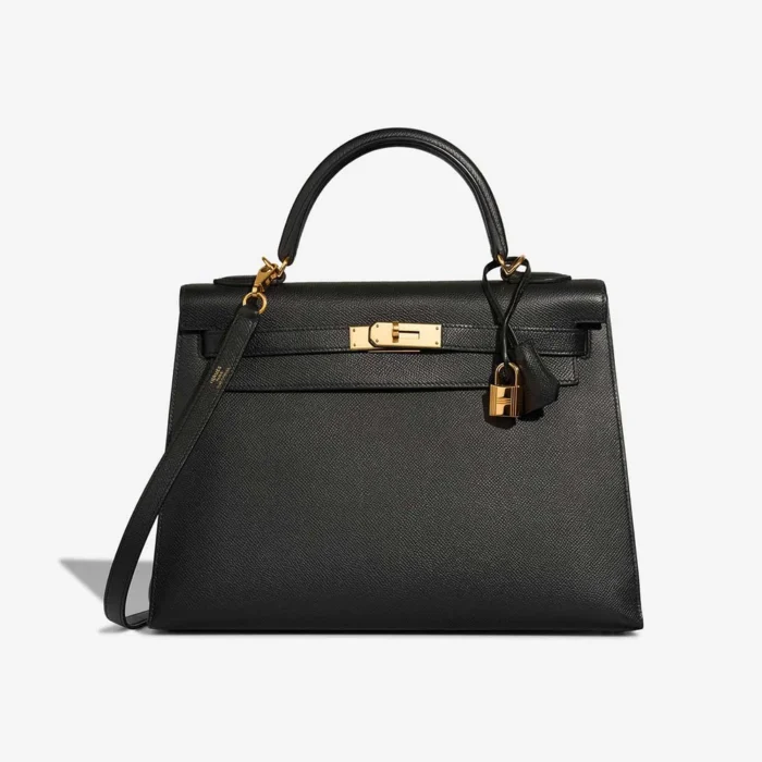 Best Replica Hermès Kelly 32 Epsom Black GHW - Replica Handbags