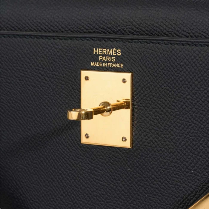 Best Replica Hermès Kelly 32 Epsom Black GHW - Replica Handbags - Image 6