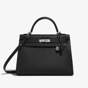 Best Replica Hermès Kelly 32 Epsom Black PHW - Luxury Handbags