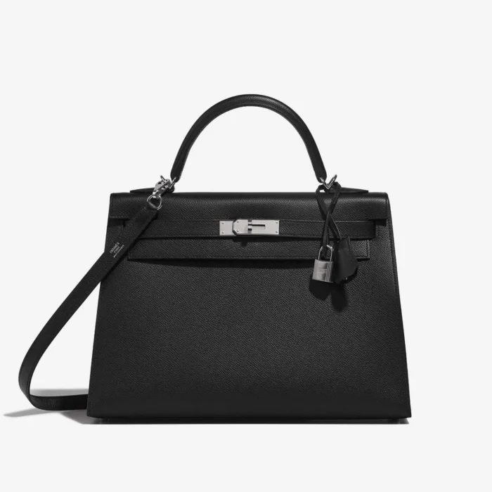 Best Replica Hermès Kelly 32 Epsom Black PHW - Luxury Handbags