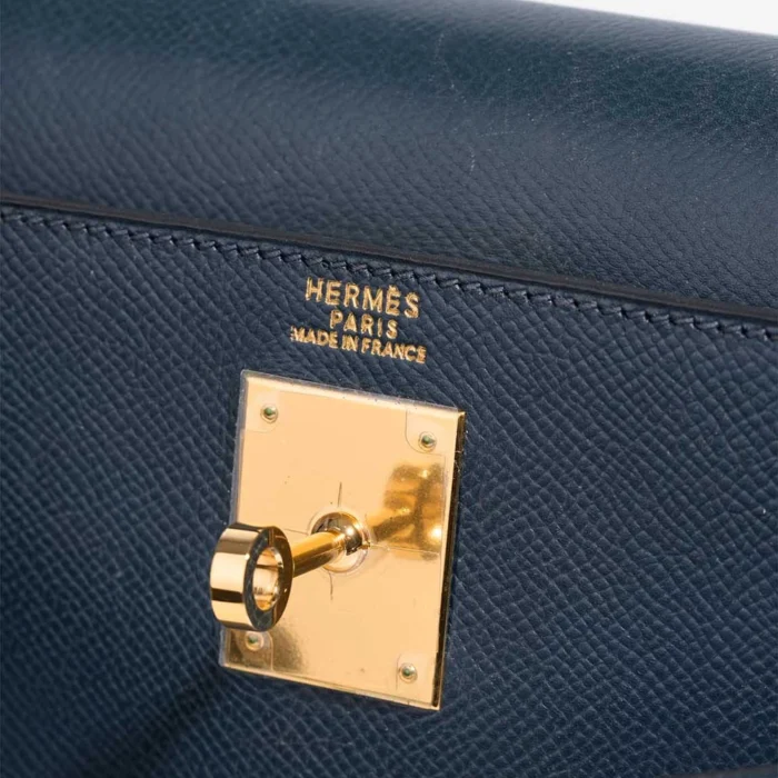 Best Replica Hermès Kelly 32 Epsom Bleu Marine GHW - Replica Handbags - Image 6