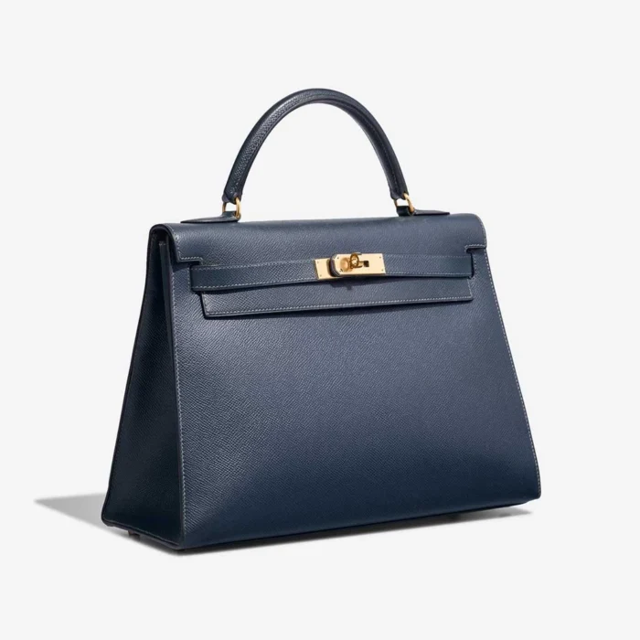 Best Replica Hermès Kelly 32 Epsom Bleu Marine GHW - Replica Handbags - Image 4