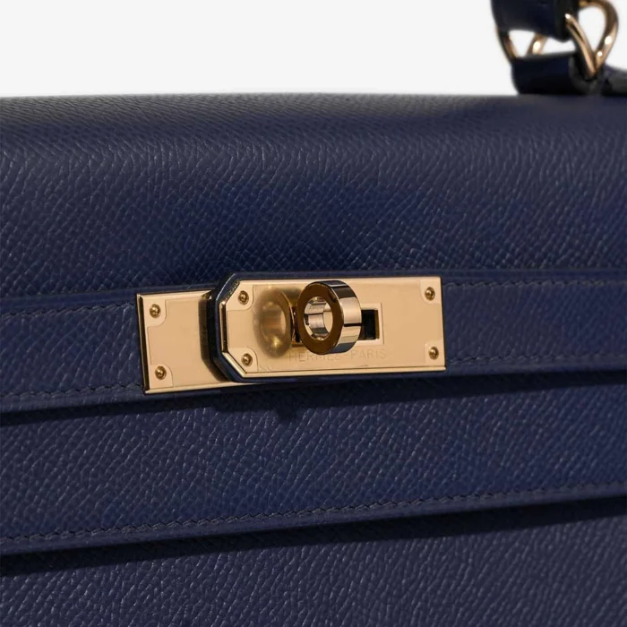 Best Replica Hermès Kelly 32 Epsom Bleu Saphir GHW - Replica Handbags - Image 7